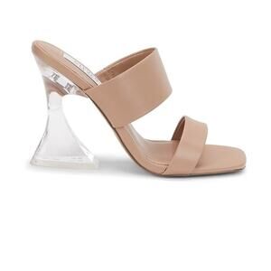 NIB STEVEN New York Brinne Lucite Heeled Sandal 7.5 Cafe